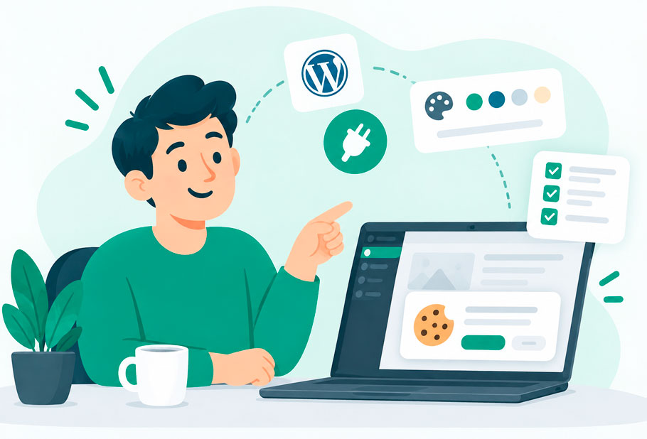 Illustration af CookiePopup WordPress-opsætning